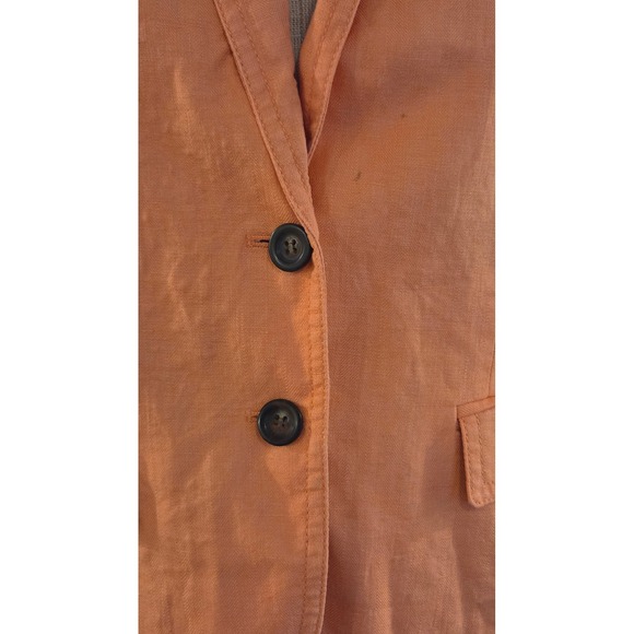 J.Crew Womens Linen Blazer Jacket Size 4 Apricot Orange Two Button Notch Lapel - Picture 12 of 12